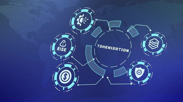 Blockchain Tokenization Technology Dashboard for Digital Assets, Secure Transactions, and Financial Innovation.