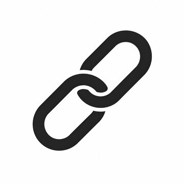 Black Chain Link Icon Isolated on White Background