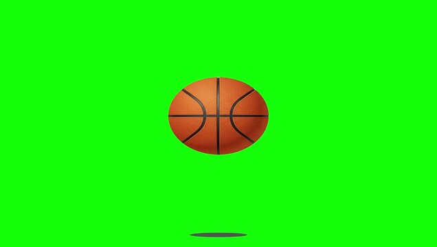 Green Basketball and Ball and Screen on Green Screen Background Horizontal 16-9