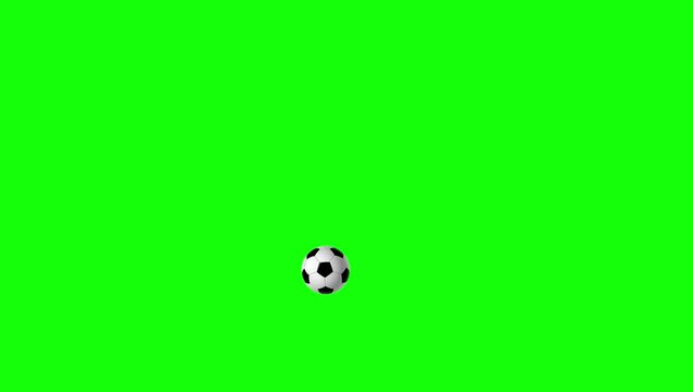 Green, White, Black Soccer and Ball and Man and Screen on Green Screen Background Horizontal 16-9