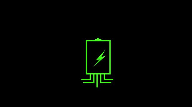 Green electric panel icon vector design template simple and clean.