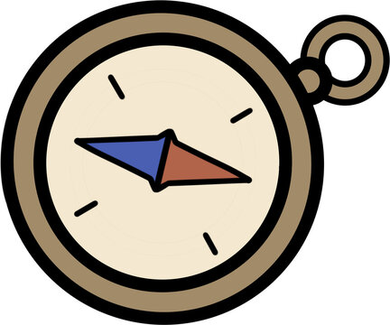Vintage Pocket Compass Navigation Vector Icon 나침반 일러스트