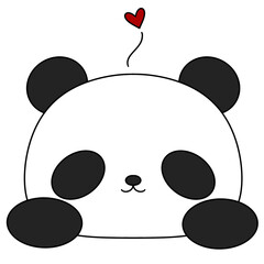 Cute panda with a tiny heart above its head © iJstock