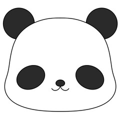 Cute panda face with soft black markings © iJstock