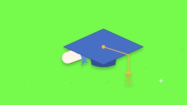 Graduation cap and gown tassel on a studious academic theme