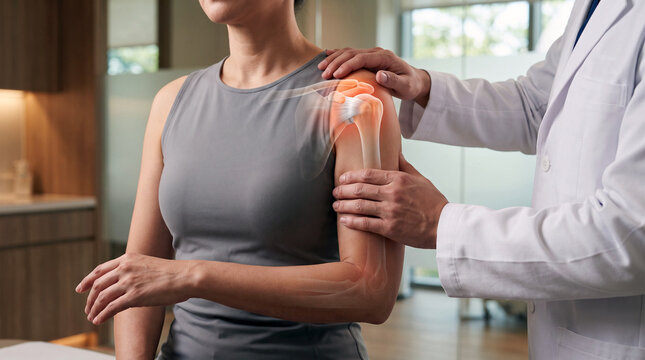 Rotator Cuff Injury and Shoulder Pain With Anatomy Overlay During Orthopedic Examination