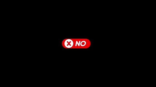 Red toggle switch button with no text and x animation