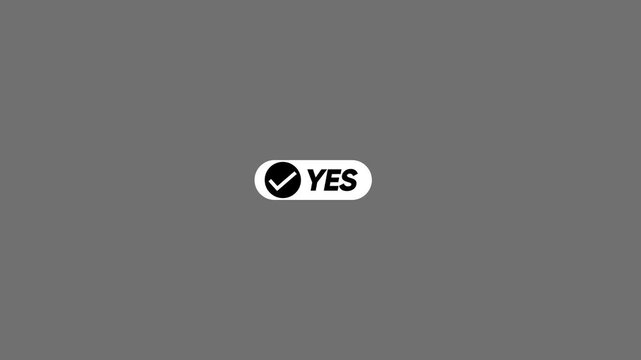 Minimalist yes button animation with checkmark for ui/ux