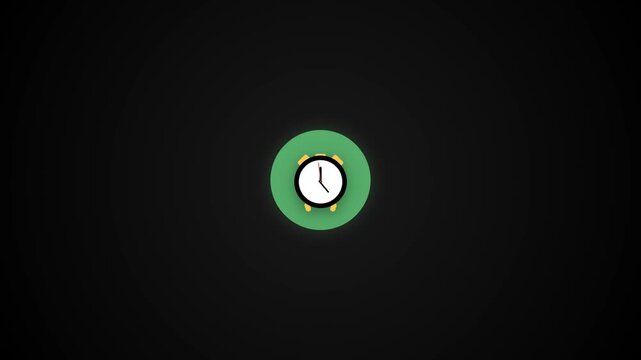 Green circular clock with white clock face and dark hands