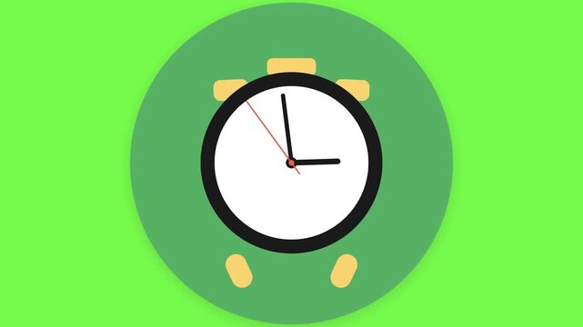 Clock with alarm bell and motion lines symbolizing fast time and urgency