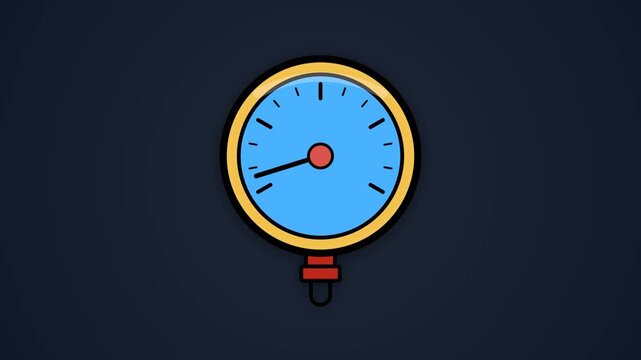 Analog Gauge Meter Animation with Needle Indicator for Measurement, Monitoring, Performance Level, Speed and Technical Instrumentation