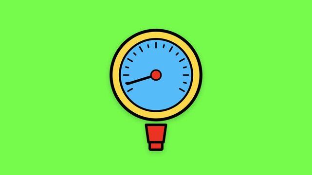 Gauge Meter Animation with Analog Dial and Indicator Needle for Measurement, Monitoring, Performance, Speed and System Status
