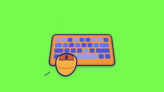 Computer keyboard with mouse on a desktop surface