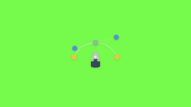 Pen Tool Vector Editing Animation with Anchor Points and Bezier Path for Graphic Design, Illustration and Digital Drawing
