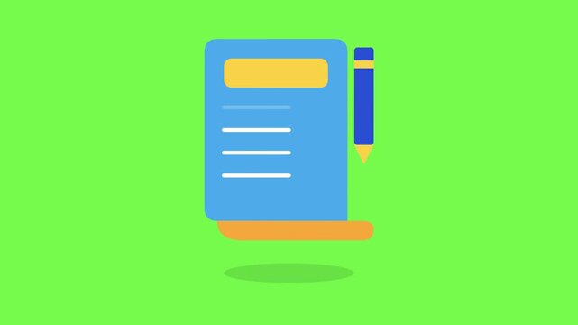 Blue folder with yellow tab and small chat lines