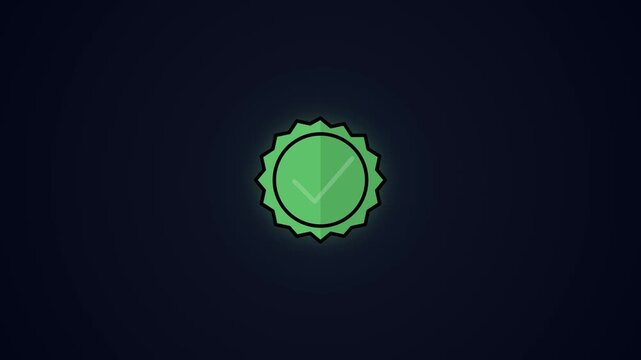 Green checkmark badge with spiked circular seal