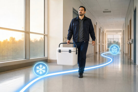 Insulated blood courier cold chain
