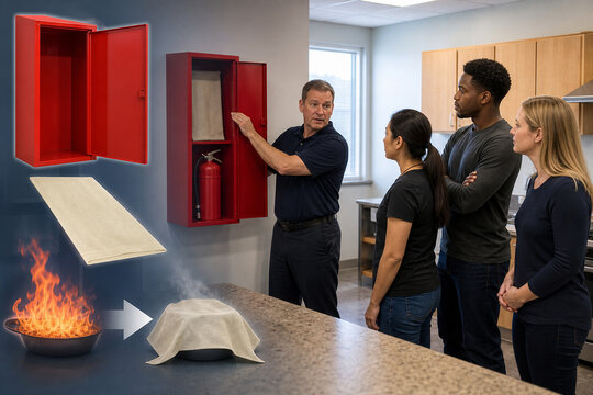 Community extinguisher cabinet safety training