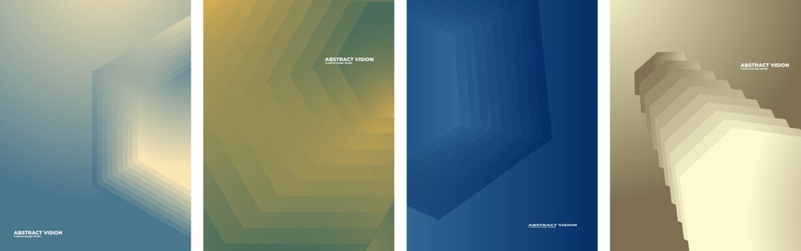 Modern Abstract Geometric Background Set with Layered Shapes