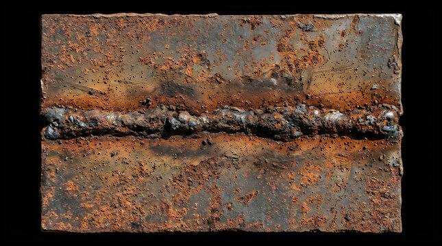 Rusty metal surface with weld