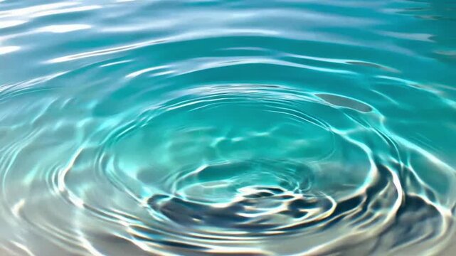 Slow Motion Abstract Turquoise Water Ripples with Soft Light Reflections