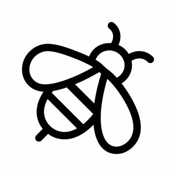 Minimalist bee line art icon vector illustration