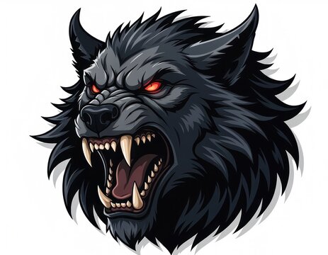 angry wolf head