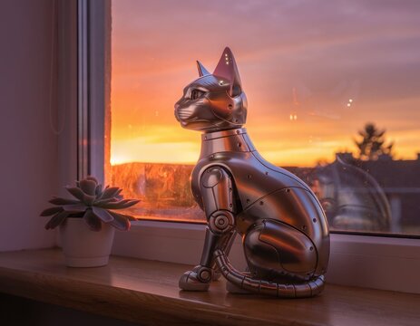 Robotic Cat Sunset