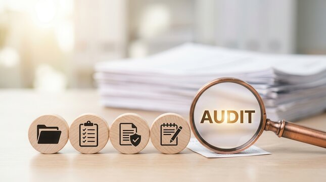 Detailed quality inspection and efficiency auditing using financial paperwork and data reports.