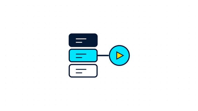 Automation Workflow Trigger Icon Animation White Background