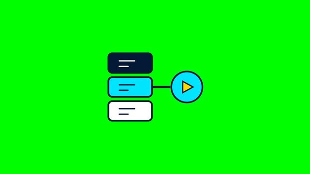 Automation Workflow Trigger Icon Animation Green Screen