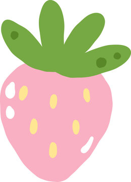 cute strawberry fruit vector cartoon illustration