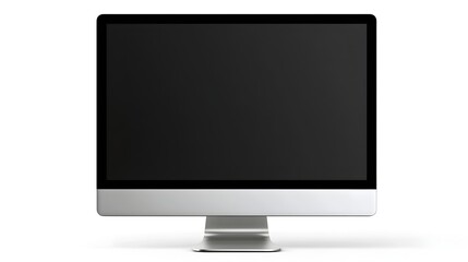Fototapeta premium Modern computer screen isolated on white background background. Silver color. Front view of a desktop monitor. 3d rendering Stock Illustration