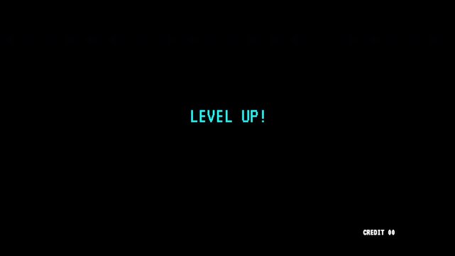 Retro Arcade 8 Bit Level Up Rank Up Animated Video Overlay.