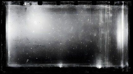 Fototapeta premium Old film texture with scratches, noise and light leaks. Realistic white background overlay film texture in black-white, dust and grain. Distressed retro movie or photo negative effect of cinema 