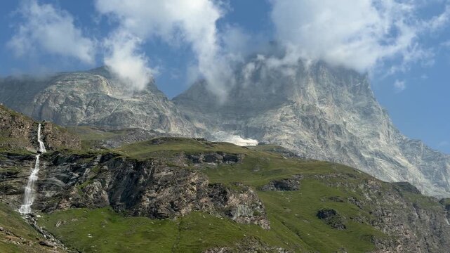view of the alps with mount cervino italy 