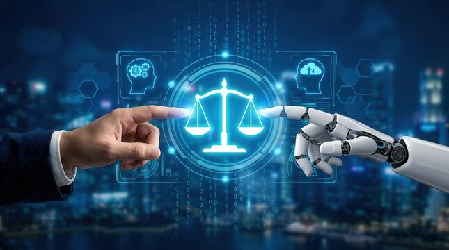 The intersection of human intelligence and artificial intelligence focused on ethics and fairness.