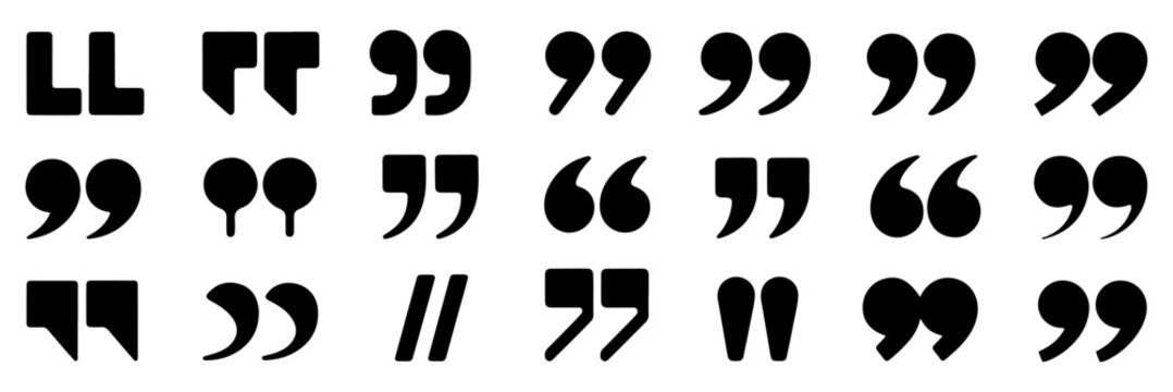 quote speech punctuation icon set