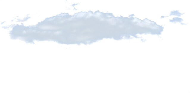 Fluffy white cumulus clouds set against a bright blue sky design element for sky replacement, weather forecasts, and graphic projects on a transparent PNG background.
