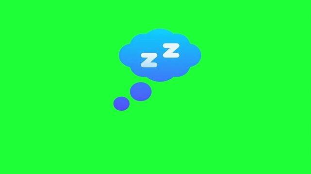 Sleep animation thought bubble blue green screen