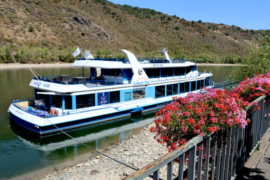Boppard, Germany - August 14, 2026: Loreley Star excursion boat on the Rhine