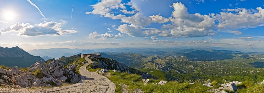 Panoramic view from Njegos Mausoleum in Lovcen National Park,