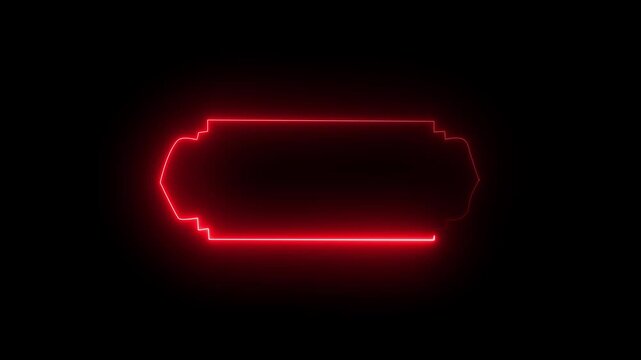 glowing neon Islamic pattern frame icon animation on black background. Islamic background Arabic pattern frame banner icon. title frame shape. Ramadan frame icon for decoration 4K video.