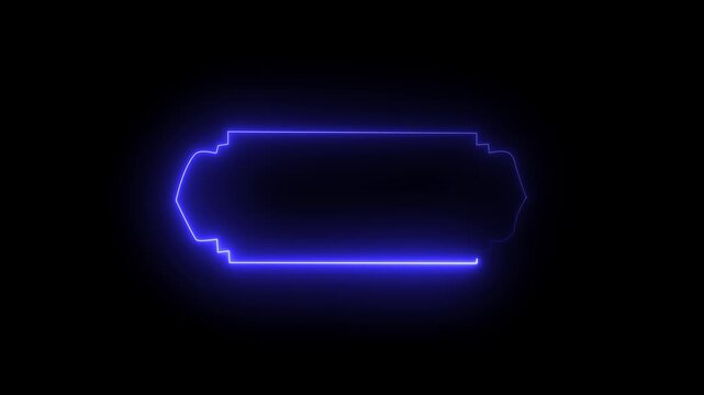 glowing neon Islamic pattern frame icon animation on black background. Islamic background Arabic pattern frame banner icon. title frame shape. Ramadan frame icon for decoration 4K video.
