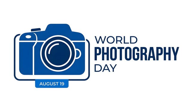 World Photography Day logo with camera icon and August 19 date text