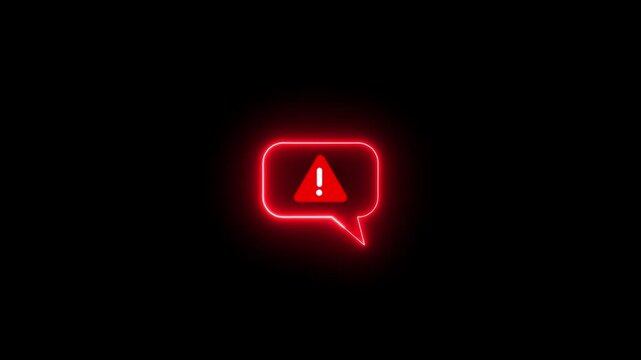 Message notification alert icon. Animated massage icon with massage icon, animation on black background.