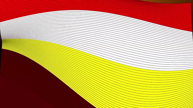 Abstract Wavy Background with Multiple Parallel Lines in Red White and Yellow Graphic Colors