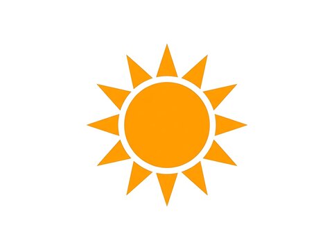 Orange Sun Icon Isolated Vector