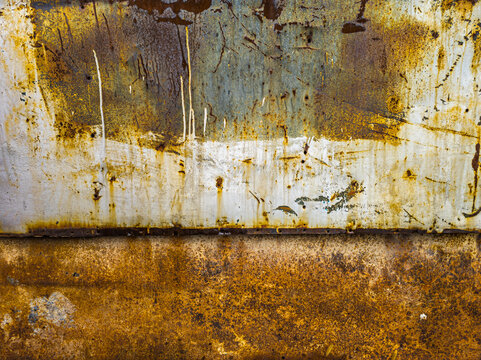 Close-up of Weathered Corroded Metal Surface Texture