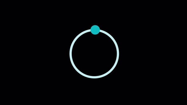 Minimalist loading animation featuring a rotating glowing orb on a circular path.